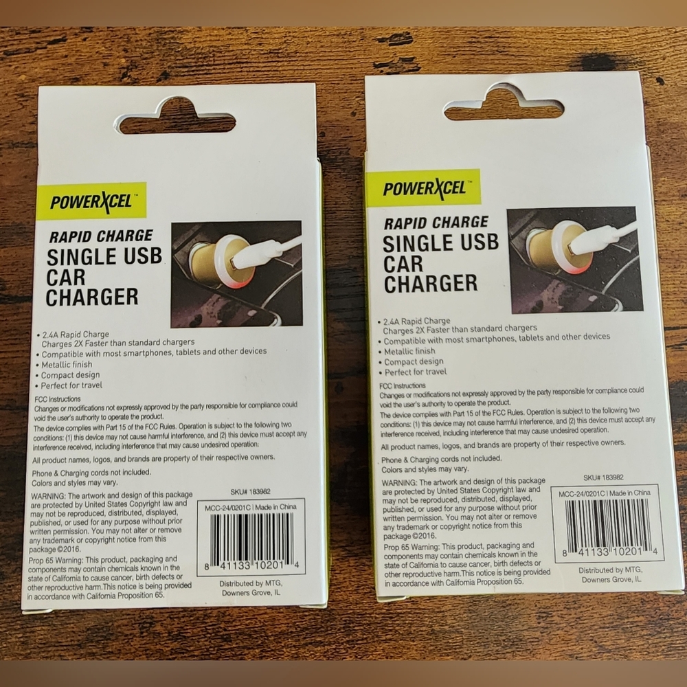 New(2) PowerXcel Single USB Car Chargers - Picture 2 of 4